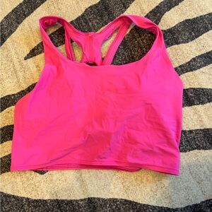Lululemon cropped halter neck top hot pink